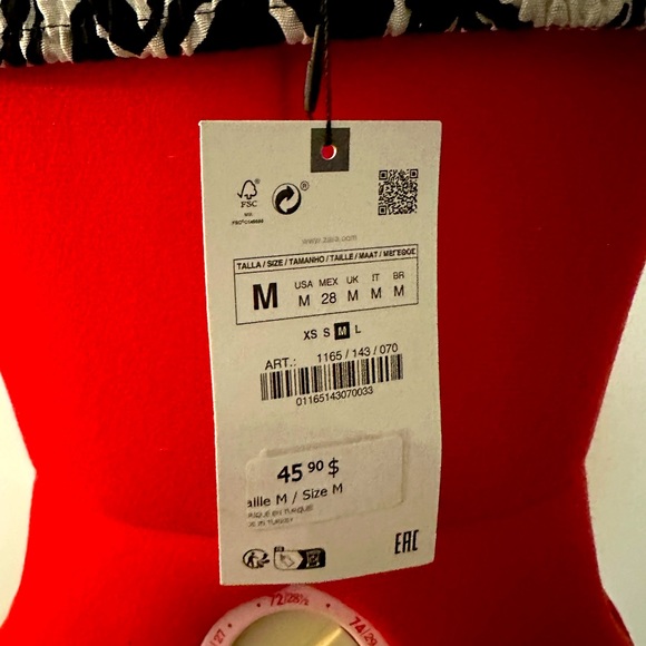 Zara Knotted Printed Crop Top - BNWT - Picture 6 of 7